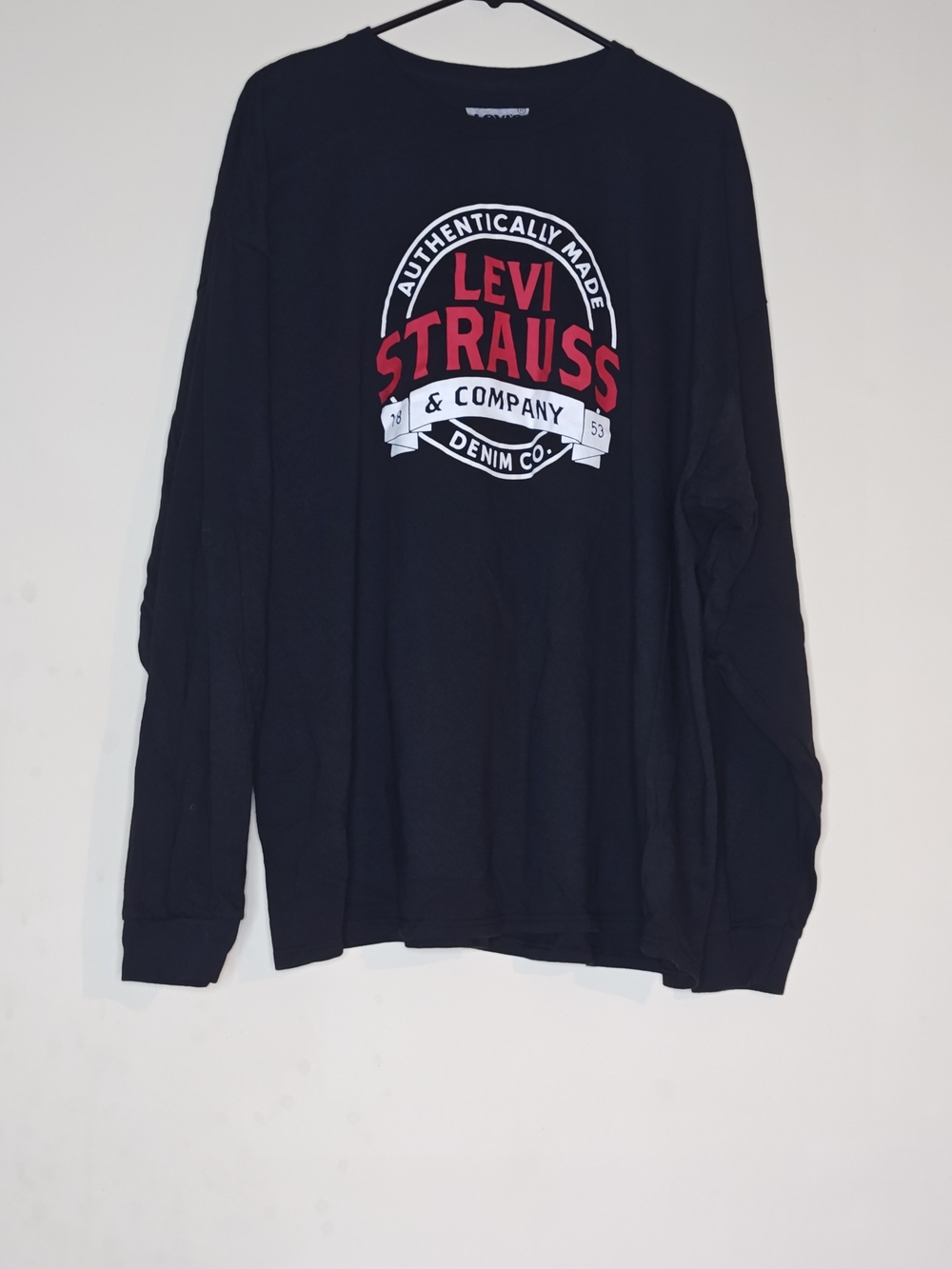 Levi Strauss Men's Black Long Sleeve Logo Tee 3XL
